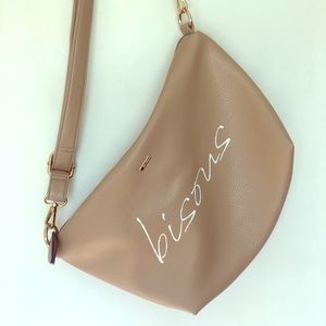 Anthropologie Crossbody Vegan Leather Bag w/ Font